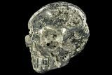 Polished Pyrite Skull With Pyritohedral Crystals #96318-1